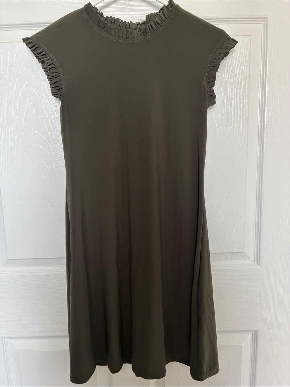 Nicole Miller Olive Ruffle-Trim Midi Dress